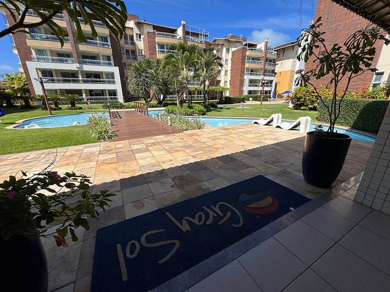 GranSol, Terreo, Pé na areia, 03 qtos, 08 adultos e 02 crian