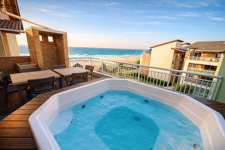 TerraMaris - Duplex, 5 qtos, jacuzzi, vista mar total, praia